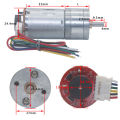 JGA25-370 with Encoder Reduction DC Motor 6V 12V 24V high torque 9kg.cm high speed electric motor dc gear motor with encoder. 