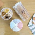 1pc 4Grids Plastic Kitchen Cereal Dispenser Storage Box Rotating Dry Food Rice Container Storage Case Flour Grain Storage Bottle Jar. 
