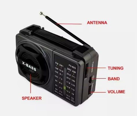 AC DC radio PX-623 fm/am/sw 4 Radio receiver UM-1 battery Mini Radio ...