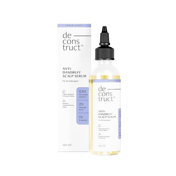 Deconstruct Anti-Dandruff Scalp Serum|Contains 2% Salicylic Acid + 1% Prebiotic + 0.5% Piroctone Olamine|Dandruff Remover|Sulphate&Paraben Free - 100Ml,130 Grams REV
