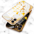 Hontinga for Redmi 7A Back Cover（Free Lanyard）Luxury 6D Plating Golden Butterfly Side Pattern Case Soft Silicone Square Mobile Cover. 