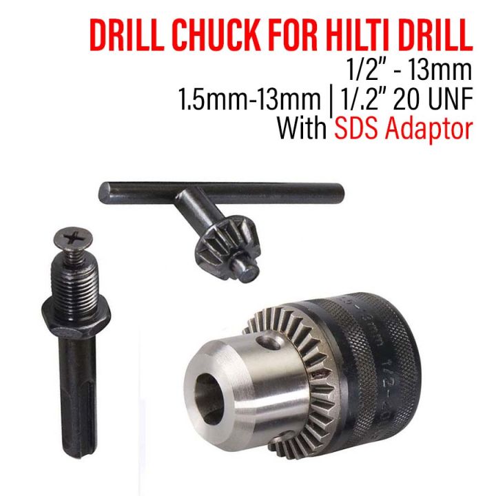 Drill Chuck 13mm (1/2") With SDS Adaptor Suitable for Rotary Hammer Drill Machines