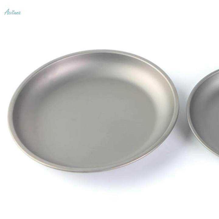 Titanium%20Plate%20Tableware%20Cookware%20Round%20Dish%20Dinner%20Frying%20Pan%20Fruit%20for%20Camping%20Outdoor%20-%20185x25mm%20-%20Image%202
