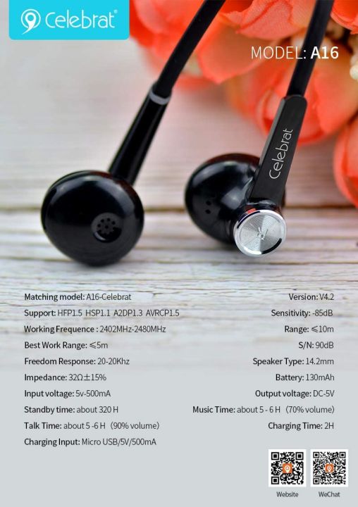 CELEBRAT%20A16%20Bluetooth%20Wireless%20Neck%20Hanging%20Magnetic%20Black%20Color%20Neckband%20Earphone%20-%20Image%208