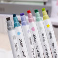 6 Colors Stamp Art Marker Double Headed Highlighter Pen Star/Heart/Moon/Drop/Square for Scrapbook Student Stationery. 