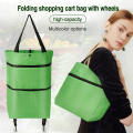 Foldable Shopping Pull Cart Trolley With Wheels Shopping Bags Reusable Large Waterproof Handbag. 