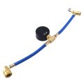 R134A Car Ac Refrigerant Charge Hose Kit Recharge Hose With Gauge,A/C 1/2 Recharge Measuring Kit Can Tap Air Conditioning Pressure Gauge. 