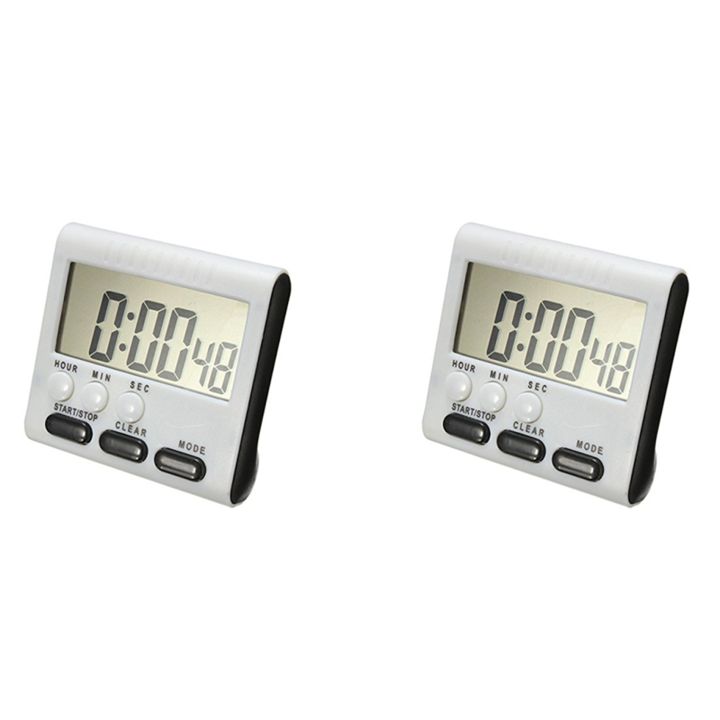 2X Digital Egg Timer / Kitchen Timer with Loud Alarm, Up and Down Function, Magnetic Stand, Black