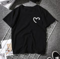 100% Cotton Girls Cute Black T shirt | Heart. 