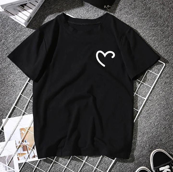 100%25%20Cotton%20Girls%20Cute%20Black%20T%20shirt%20%7C%20Heart%20-%20Image%202
