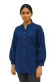 Women’s Blue Long Sleeve Blouse – Casual Stylish Top for Girls – Elegant Office Wear for Ladies. 