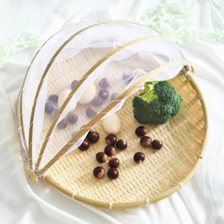 Bamboo%20Woven%20Basket%20Anti-Mosquito%20Net%20Fruit%20Vegetable%20Basket%20Dustpan%20Tent%20Basket%20Tray%20Portable%20Outdoor%20Picnic%20Mesh%20Net%20Cover%20-%20Image%203