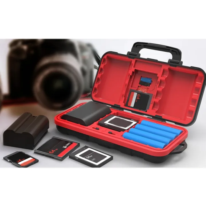 Desiontal Waterproof SD Card Holder Camera Case SD/XQD/CF/TF for Nikon EN-EL15 EN-EL 14A LP-E6 /Sony/Leica Camera