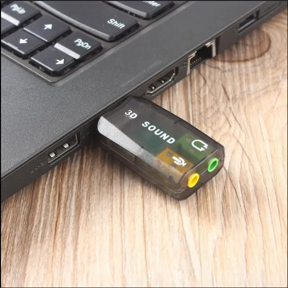 USB 2.0 3D Virtual 5.1 Sound Card – Front View