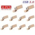 10PCS LOT USB 3.0 Flash Drives 128GB Free Custom Logo Pendrive 64GB High Speed Memory Stick 32GB Wholesale Wooden Box Pen Drive. 