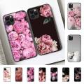 Yinuoda Elegant Pink Purple Peony Flower Onthe Vase Phone Case for iPhone 11 12 13 mini pro XS MAX 8 7 6 6S Plus X 5S SE 2020 XR. 