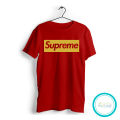 Supreme red Tshirt  unisex  tees  designer tees  crew neck  silver white  red  blue  black. 