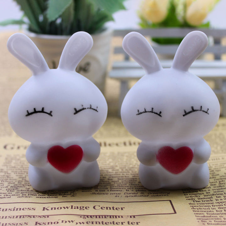 7 Colors Changing Lovely Rabbit LED Night Light Lamp Bedroom Decoration ...