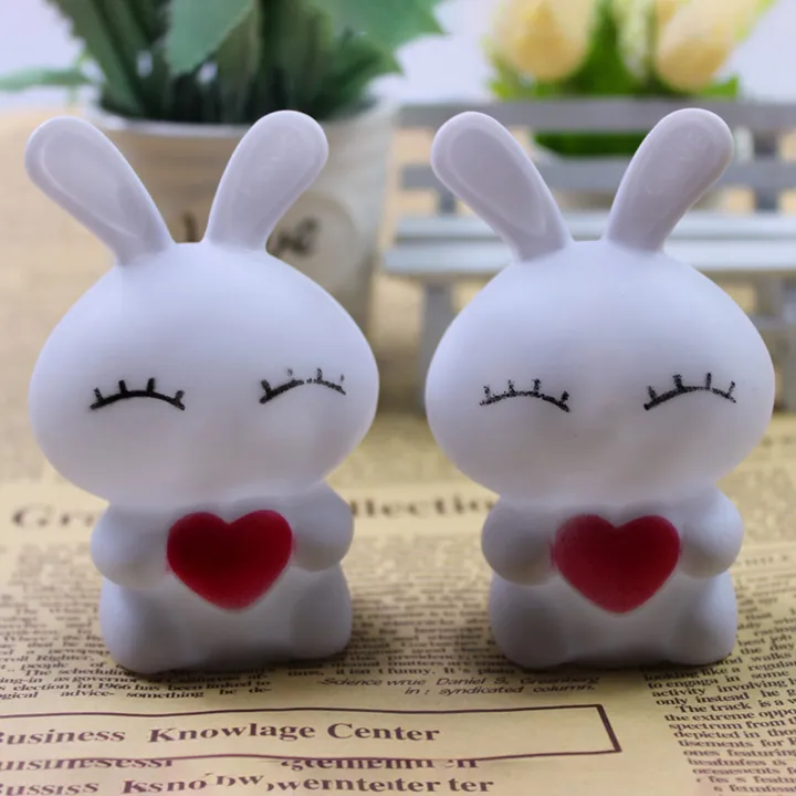 7 Colors Changing Lovely Rabbit LED Night Light Lamp Bedroom Decoration Kids Gift