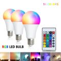 16 Color RGB LED Multicolor Bulb E27 Base 220V Household Lighting 10W Dimmable 24 Key Remote Control Atmosphere Neon Light Bulb. 