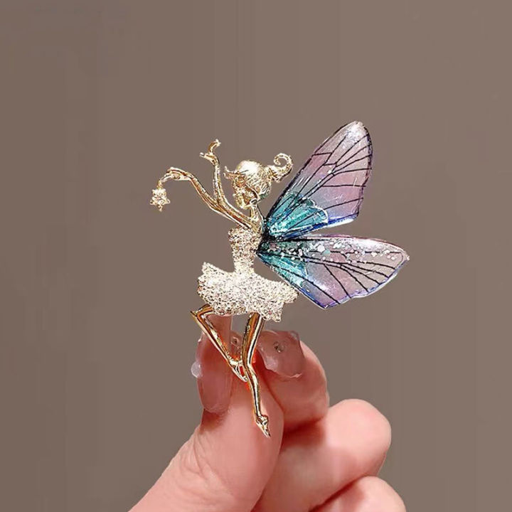 Butterfly Fairy Brooches Fashion Creative Clothing Accessories Pin Exquisite Butterfly Fairy Pin For Women Clothes Scarf Clip Collar Cuff Pins Jewelry Gift Nice