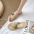 Fashion New Non-Slip All-Matching 2024 Outdoor Wear Internet Celebrity Seaside Comfortable Summer Women's Flower Flip Flops Sandals. 