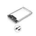Hard Drive Enclosure Case External 2.5'' HDD Enclosure Transparent HDD Case SATA to USB 3.0 (Transparent HDD Case Only). 