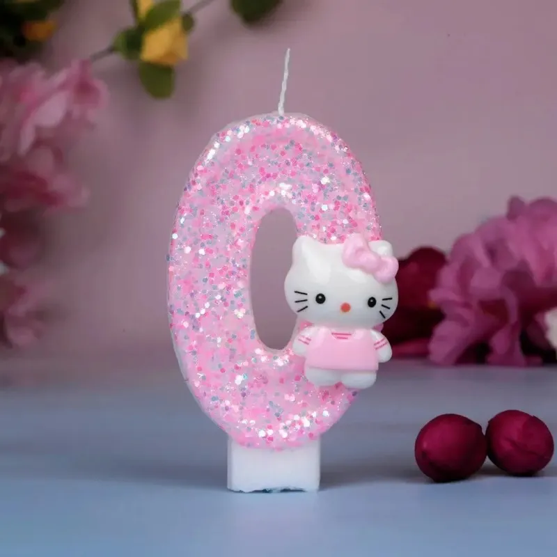 3D Pink Cartoon Creative Digital Candle Birthday Cake Cute Decoration ...