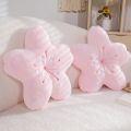 New Pink Sakura Plush Throw pillows Kawaii Flower Plush Pillow Mat Lifelike Soft Cherry Blossom Cushion Plushie Props Gift. 