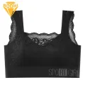Confidence Boosting Bra Floral Lace Plus Size Wireless Push Up Bra Soft Breathable Sports Brassiere for Women. 