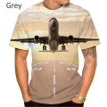 New Summer Fashion Blue Sky And Airplane 3D Printed T-Shirt Unisex Cool Casual Short-Sleeved T Shirt Breathable Oversized Tees. 