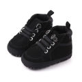 Baby Boy Shoes Solid Color PU Leather  With Shoelace Soft Cotton Non-slip Soled Infant Toddler Shoes Sneakers for Boys Girls 0-3 Years. 
