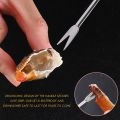 Seafood Tools Set 2 Crab Clip 2 Plastic Pick 4 Stainless Steel Forks 8Pcs. 