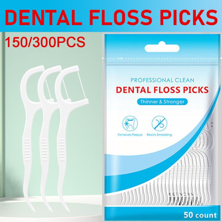Teeth Cleaning Oral health 150/300pcs Dental Floss Picks Toothpicks ...