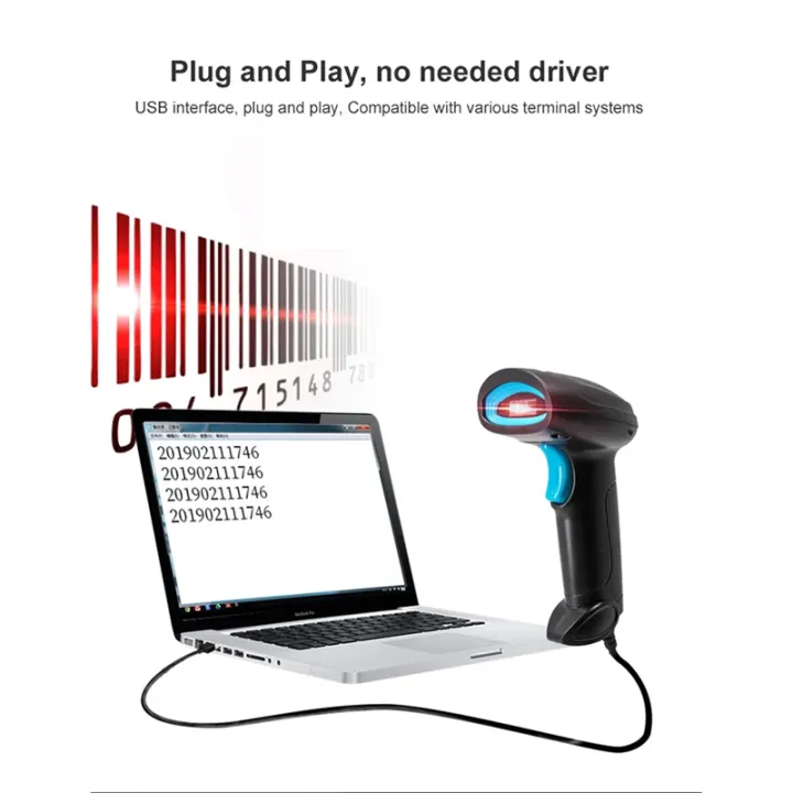 Universal 1D/2D USB Wired Barcode Scanner Handheld QR Codes Reader ...
