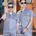 Short Sleeve Worker Factory / Men's and Women's Auto Repair Suit / Thin Wear-Resistant / Pants Labor Protection Clothing Top Summer / Work Clothes. 