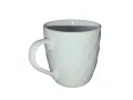 Textured White Ceramic Mug. 