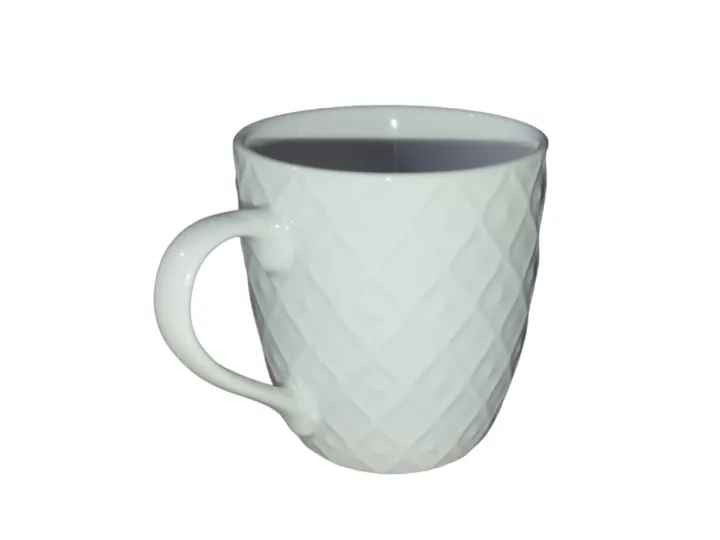 Textured White Ceramic Mug