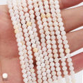 3/4/6mm Natural White Shell Beads Mother Of Pearl Loose Round Beads For Necklace Bracelet Earring DIY Jewelry Making 15'' 38cm/Strand. 