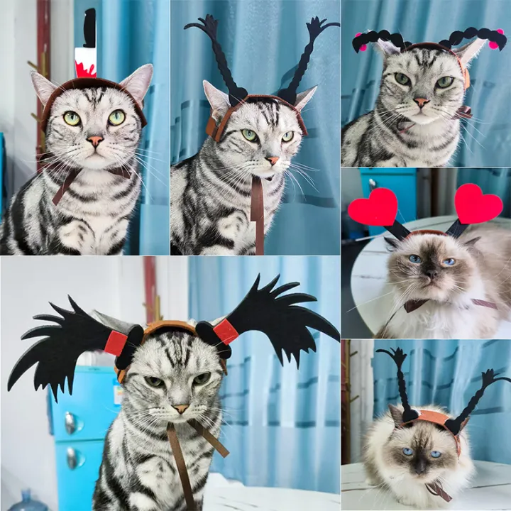 Halloween Funny Pet Cosplay Costume Devil Horns Headband Pet Cat Dog Festival DENGYOUZHOU