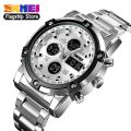 【BestGO】SKMEI Men Fashion Digital Watches Quartz Stainless Steel Watch Dual Display Countdown Waterproof Wristwatches 1389. 