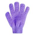 Scrub Wash Polyester Spa Children Five Bath Fingers Home Supply Towel Gloves Bath Exfoliating Body Shower Gloves Cotton Removal(Purple). 