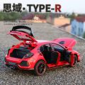 model bike 1:32 HONDA CIVIC TYPE-R Alloy Car Model Diecasts Toy Vehicles Metal Sports Car Model Sound and Light Collection Childrens GiftParty Tableware. 
