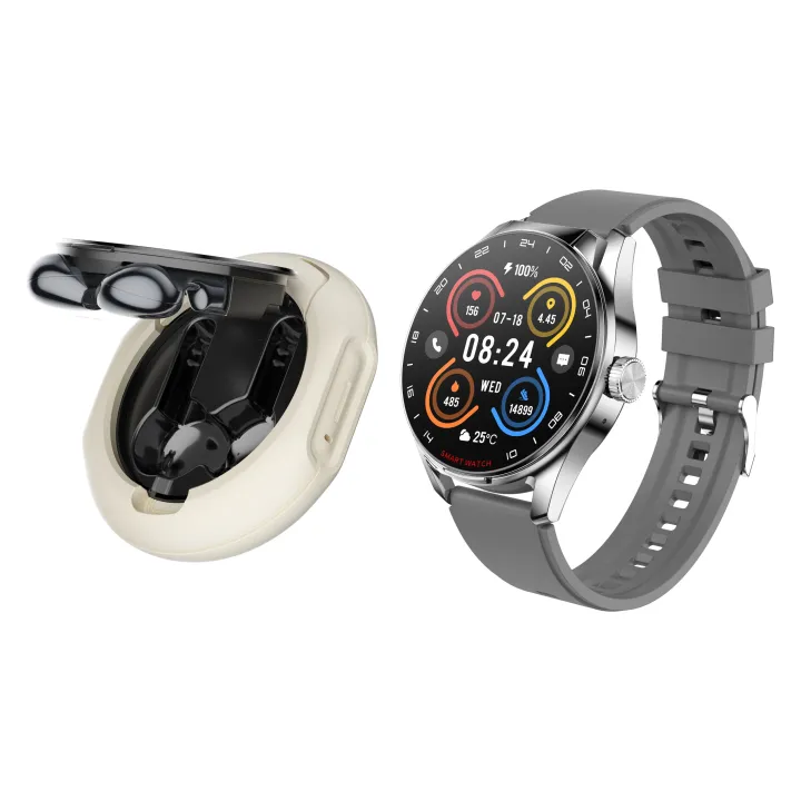Vorix Round Smart Watch with Earbuds Wireless D9E 2025 New Design 2 in ...