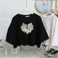 Black Niche Design Irregular Drawstring Short SleeveTT-shirt Women's Summer New Korean Style Loose Crop Top Fashion. 