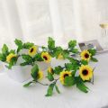 230cm Silk Artificial Flowers Sunflowers Ivy Vine Plastic Flowers for Home Decoration Summer Rattan String Hanging Leaves. 