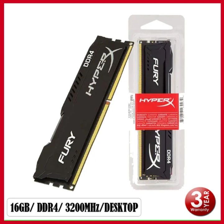 HyperX Desktop Ram DDR4 16GB /3200MHz/ CL 16 288-Pin DIMM- HX432C16FB3/16 Memory Ram