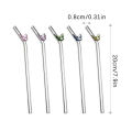 Reusable Glass Straws With Butterfly Eco Friendly Drinking Straws With Clean Brush For Smoothies Cocktails Bar Accessory. 