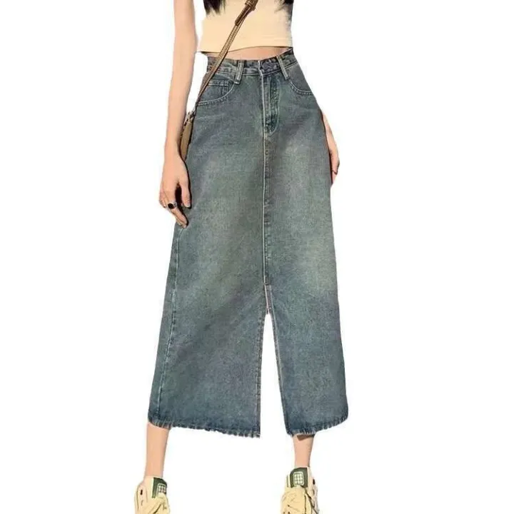 2024%20new%20straight%20pear%20shaped%20slimming%20mid%20length%20A%20line%20hip%20high%20waist%20split%20denim%20skirt%20for%20women%20in%20summer%20-%20Image%205