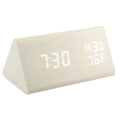 【LuckyBabyFans Store】Alarm Clocks Yj-5038led Triangular Wooden Alarm Clock Temperature Digital Display Electric Alarm Clock. 